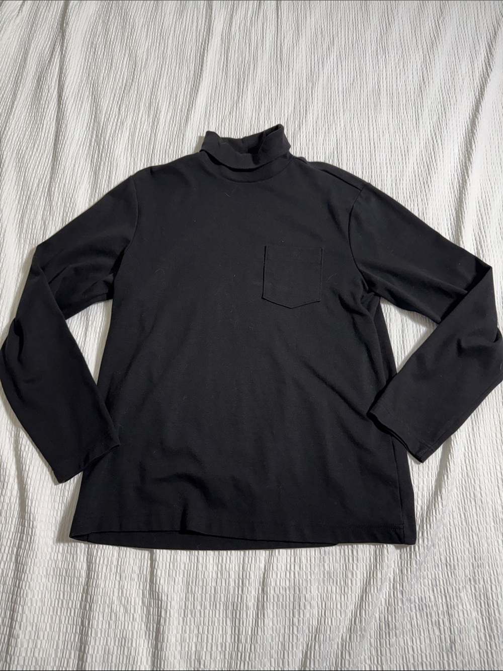 H&M Black Turtleneck Long-Sleeve Sweater with Chest Pocket